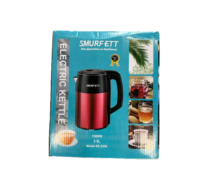 Металлический электрочайник Smurfett SE-2250, 1500w - 2,5л (16)