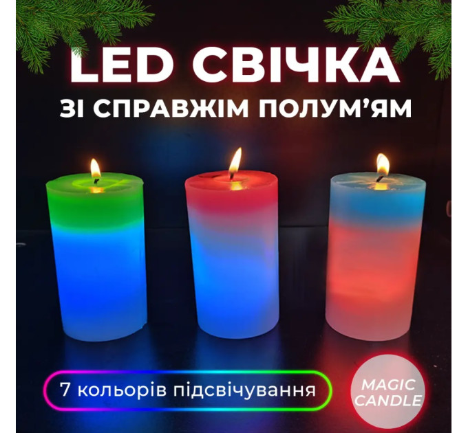 Свечка из воска с подсветкой Magic Candle 7 color (80)