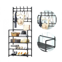 Напольная вешалка для одежды 5*60 New simple floor clothes rack с полками и крючками (18)