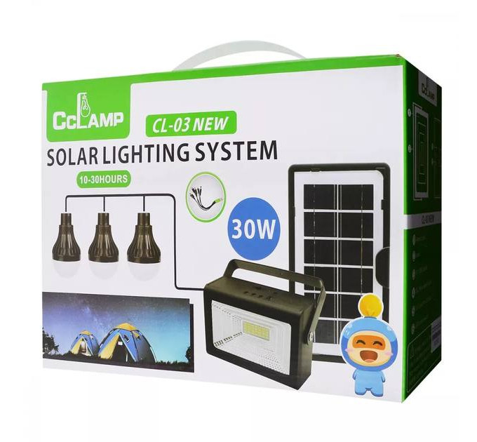 Зарядная станция с солнечной панелью, комплект освещения CL-03 Solar Lighting System 30w (16)