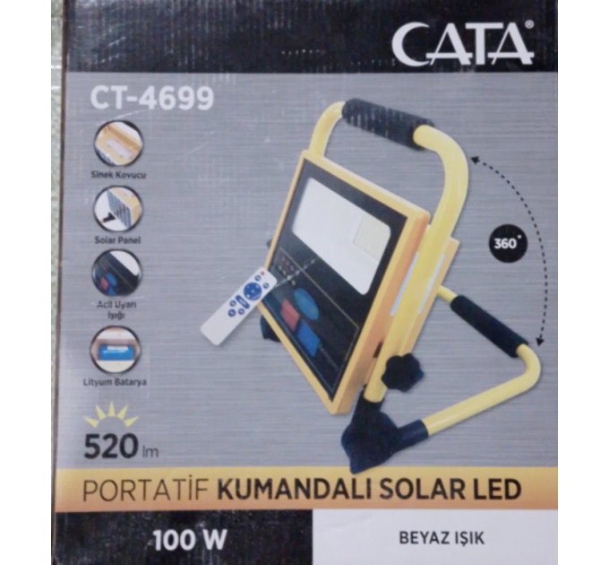 Фонарь CATA CT-4699 Portatif kumandali solar led