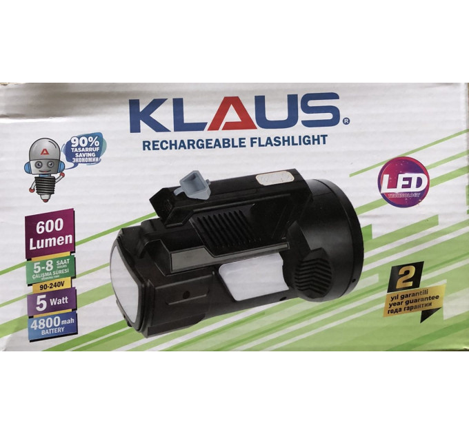 Ручной аккумуляторный фонарь KE-47715 KLAUS rechargeable flashlight 4800mA (30)