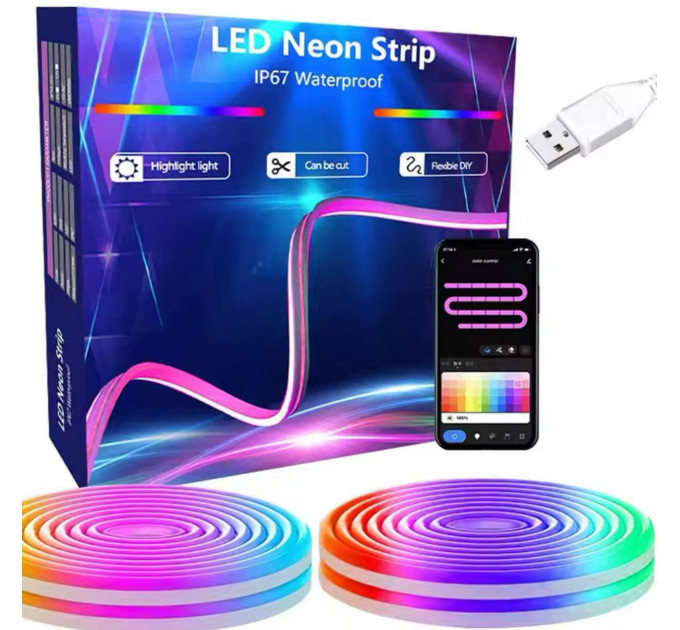 Гибкий неоновый RGB шнур Neon Strip (40)