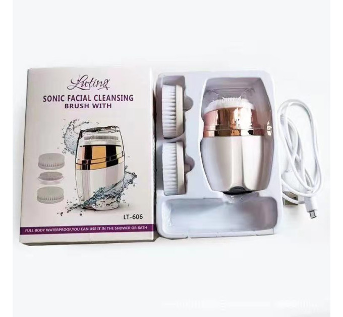 Щетка для лица Soniс Facial Cleansing Brush LT-606 с насадками (100)