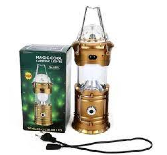 Фонарь кемпинговый XF-5801 Magic cool раздвижной с USB и дискошаром и 6LED+1W+3COL XF-5801